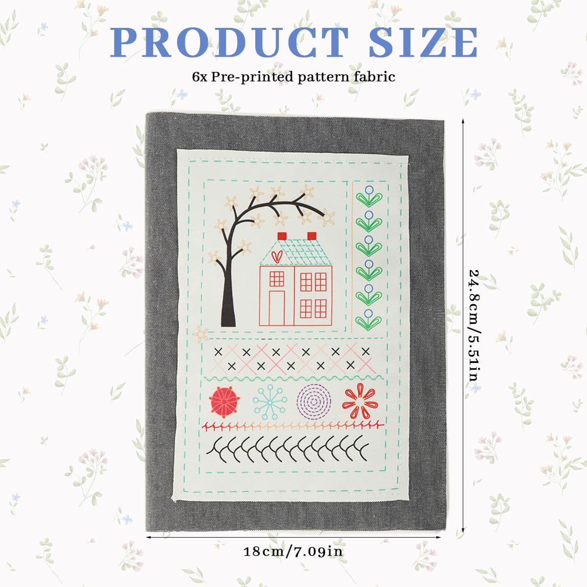 HASTHIP Embroidery Stitch Fabric Book for Learning with Visual Samples | DIY Guide for All Skill Levels