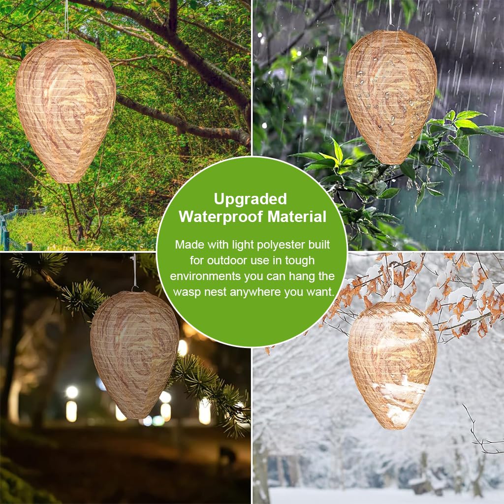 HASTHIP Wasp Nest Decoy for Gardens and Patios with 22x28cm Realistic Design | Waterproof Cloth Housing
