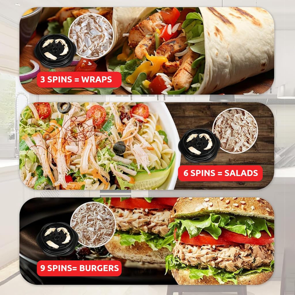 ZIBUYU Chicken Shredder Tool for Tacos and Meal Prep featuring 9.8 in Rotary Bowl | Food‑Grade PP