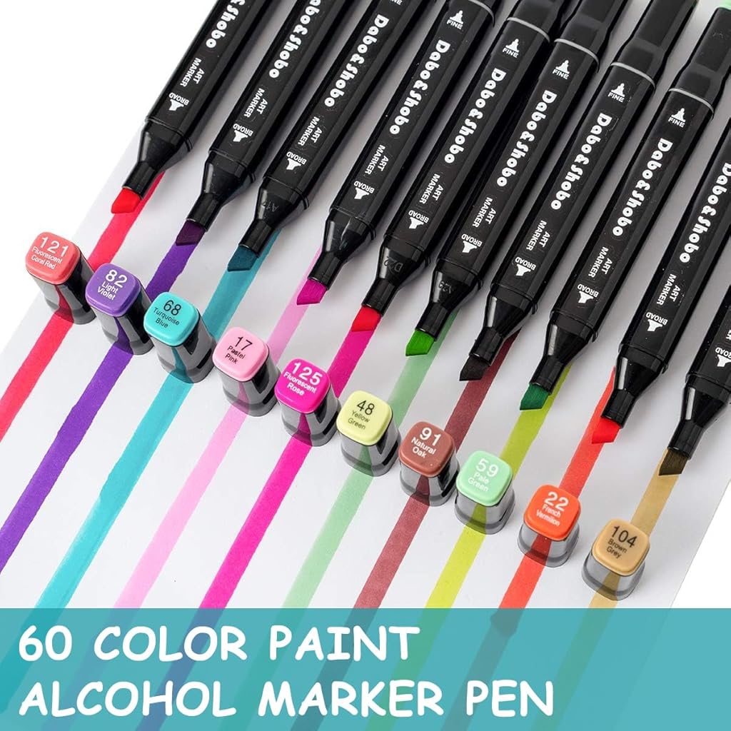 HASTHIP® 80 Colors Dual Tip Alcohol Markers for Coloring DIY Crafts with Brush Chisel Tips Safe Premium Ink Kids Adults Artists Drawing Gifts Multicolor 2PCS