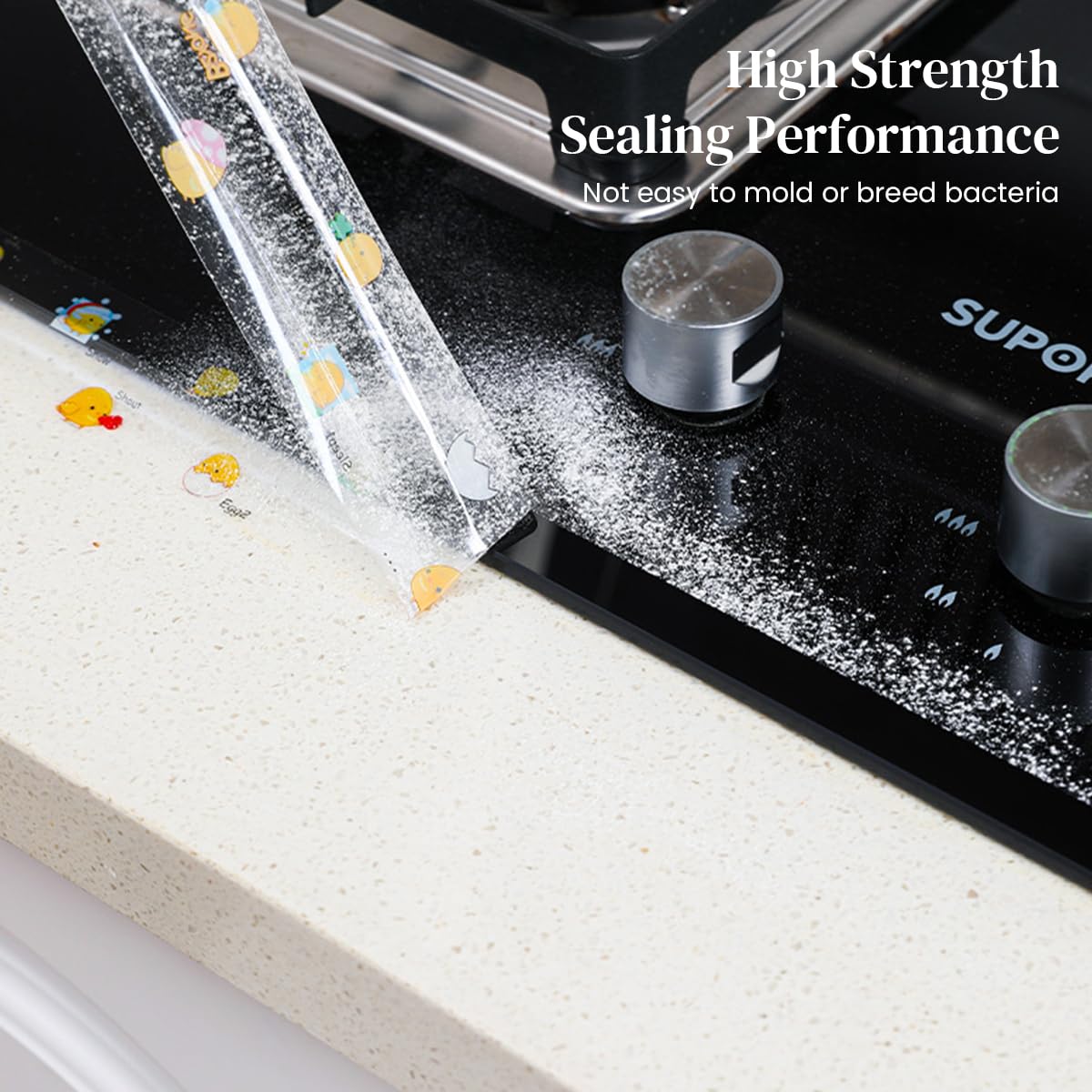 HASTHIP Waterproof Tape for Kitchen Sink with Strong Self Adhesive Backing 118 in PVC Trim | Seals Bathroom and Floor Edges