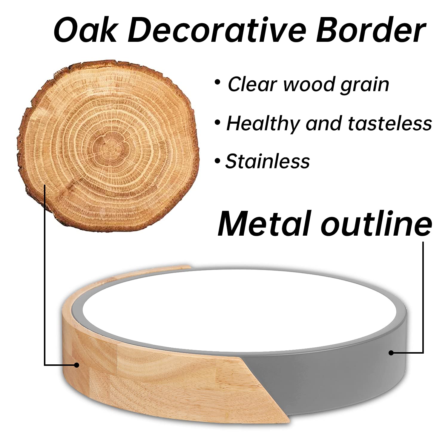 ELEPHANTBOAT LED Ceiling Light for Home featuring 24W 3000K Warm White Acrylic Shade | Wooden Frame