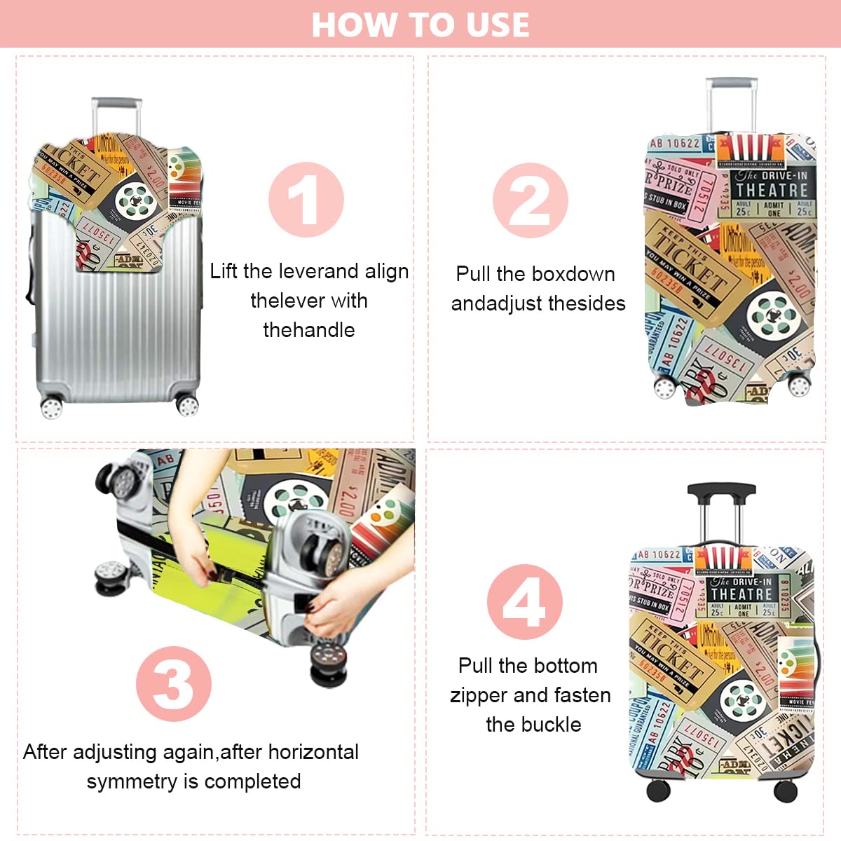 GUSTAVE Protective Luggage Cover for 26–28 in Suitcase with Handle Cutouts and Elastic Spandex Fabric | Washable Dust and Scratch Protection for Travel