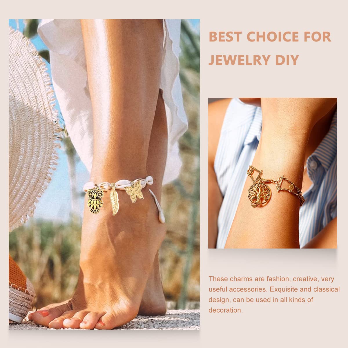 MAYCREATE Charms Combo Set for DIY Jewelry Making featuring 160pcs Gold Plated Enamel Pendants