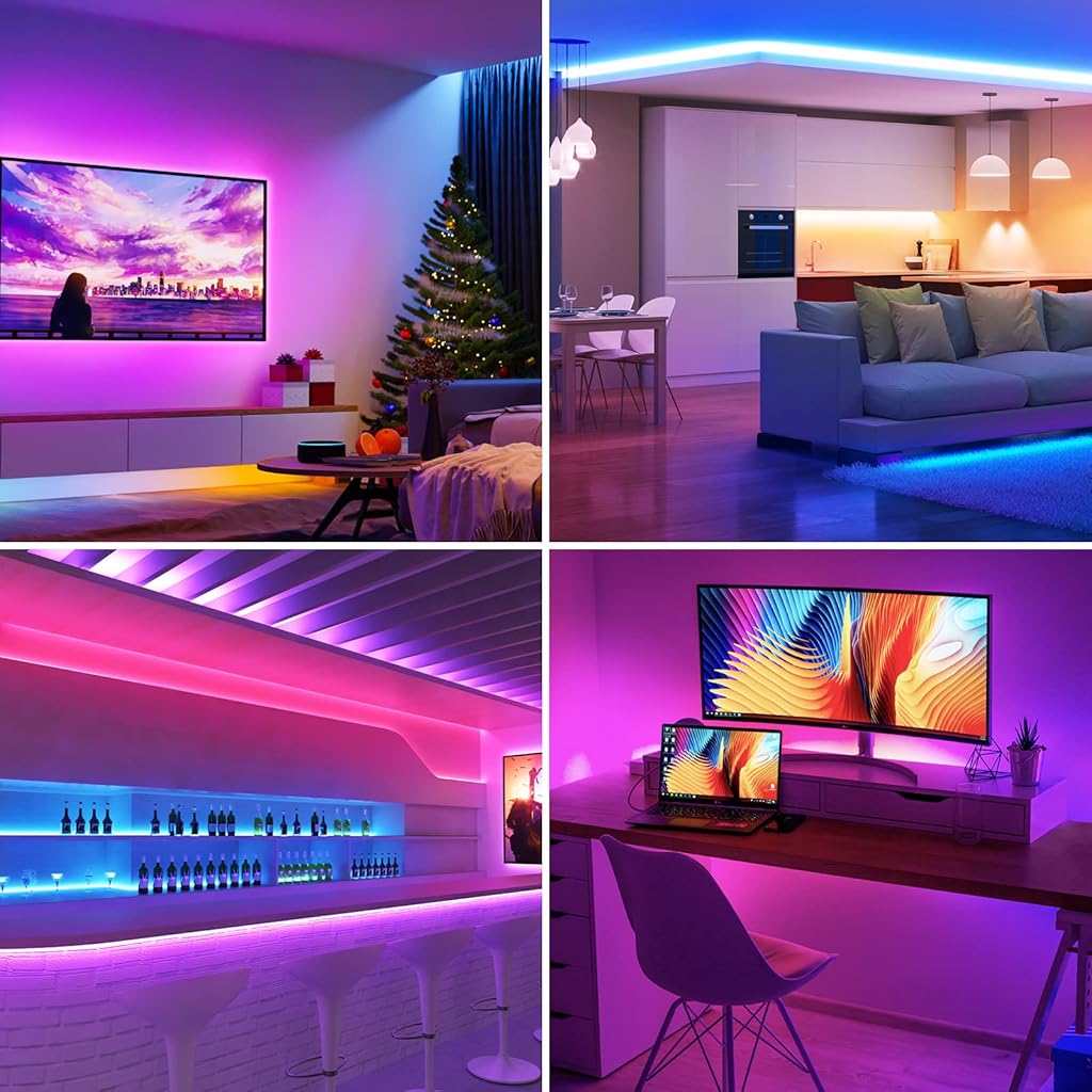 ELEPHANTBOAT® RGBIC Led Strip Lights with Remote 5M/16.4Ft Led Strips for Home Decoration WiFi App Control Smart RGB Led Strip Work with Alexa and Google Assistant Music Sync for TV Gaming Room Party