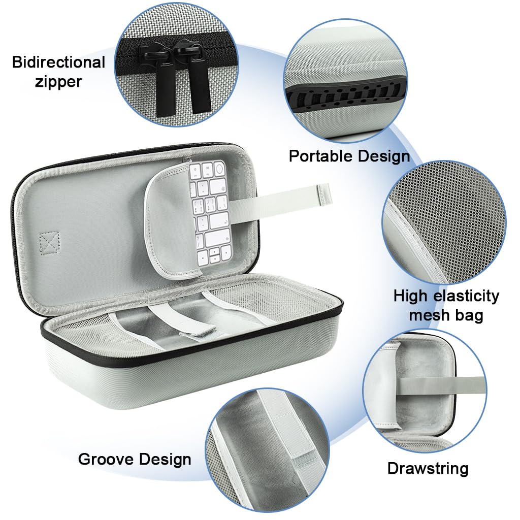 ZORBES Carry Case for Mac mini M4 with Dual Zipper and 28x13cm Plush Pouch | EVA Hard Shell Travel Bag