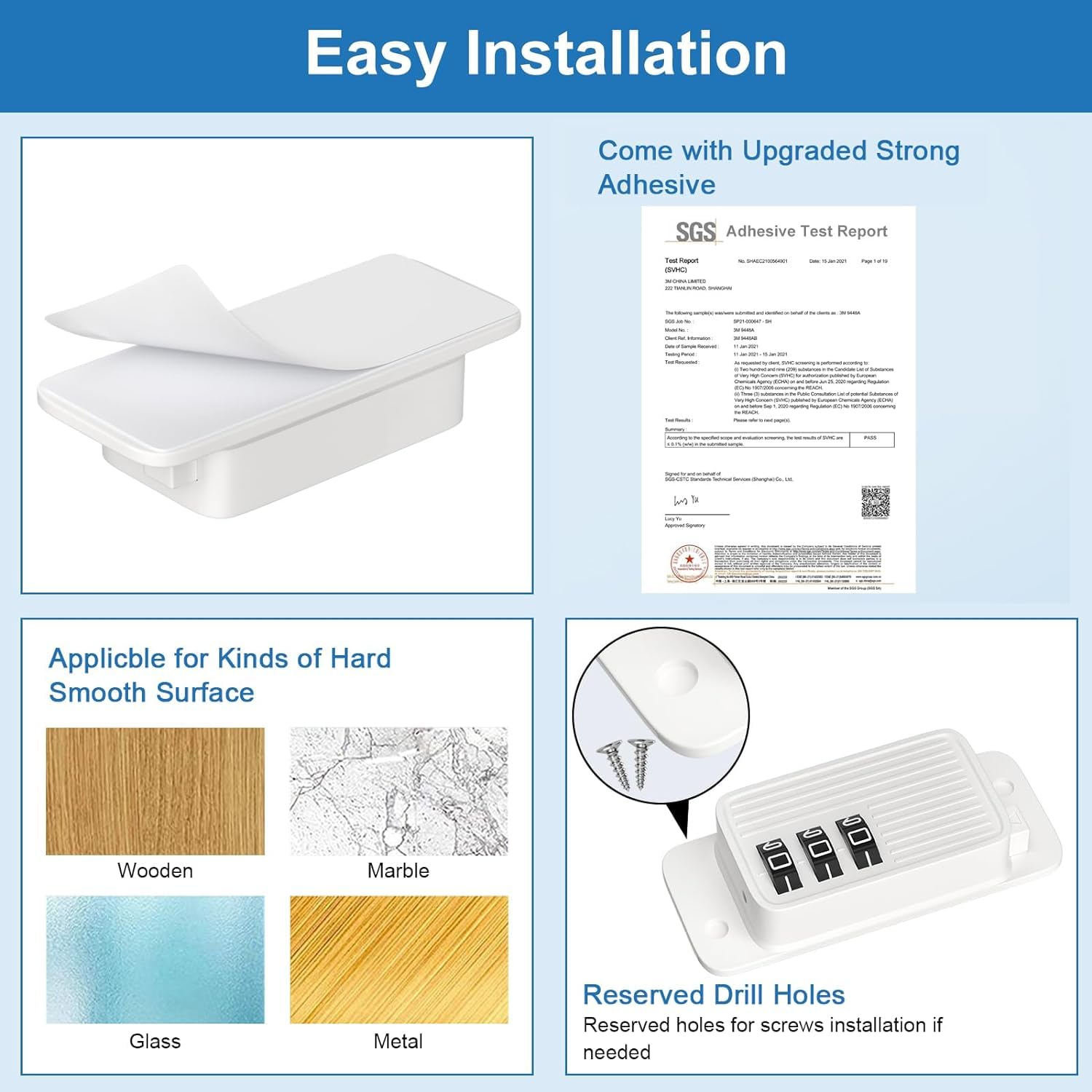 SNOWIE SOFT Child Safety Cabinet Lock for Refrigerators with 3 Digit Code | White 1 Count