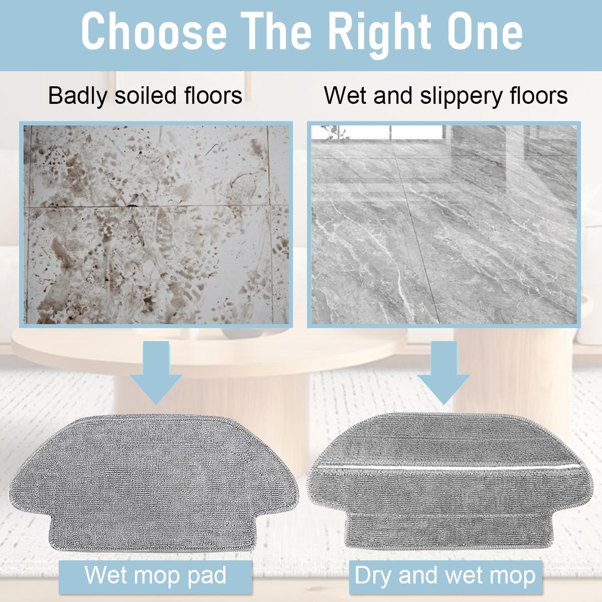 HASTHIP Mop Set for Mi Robot Vacuum Cleaner S10 with Dual Wet and Dry Use | 4Pcs Microfiber Cloths