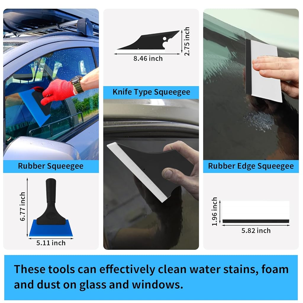 STHIRA® 24PCS Premium Car Window Film Tint Tool Kit High-Quality Vehicle Application Squeegee for Vinyl Wrap Scraper Essential Tinting Wrapping Tools DIY Professional Use