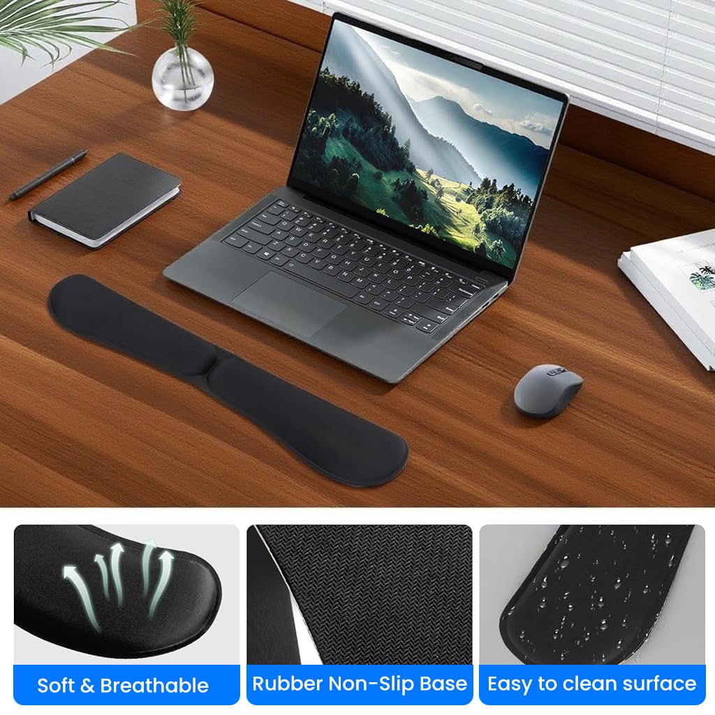 ZORBES Desk Armrest Pad for Typing with Folding Memory Foam Support | Non‑Slip Base for Office and Home