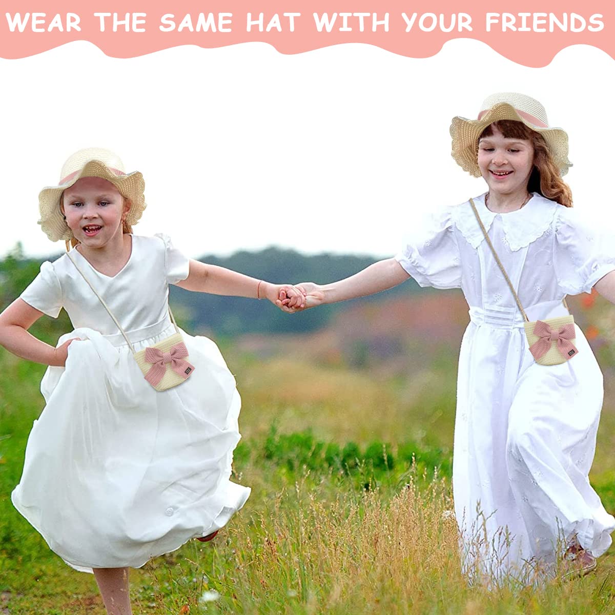 SNOWIE SOFT Palay Summer Straw Hat for Girls 4‑6 Years with Ruffled Brim and Bow | Beige