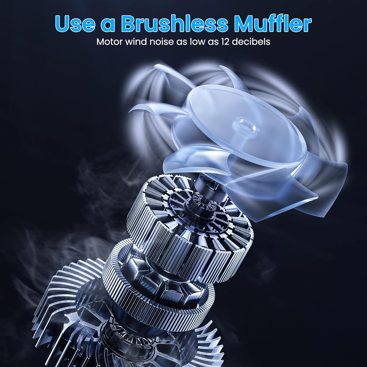 Verilux USB Mini Desk Fan for Home and Travel with 7200mAh Battery and Stepless Airflow | Clip-on LED Light