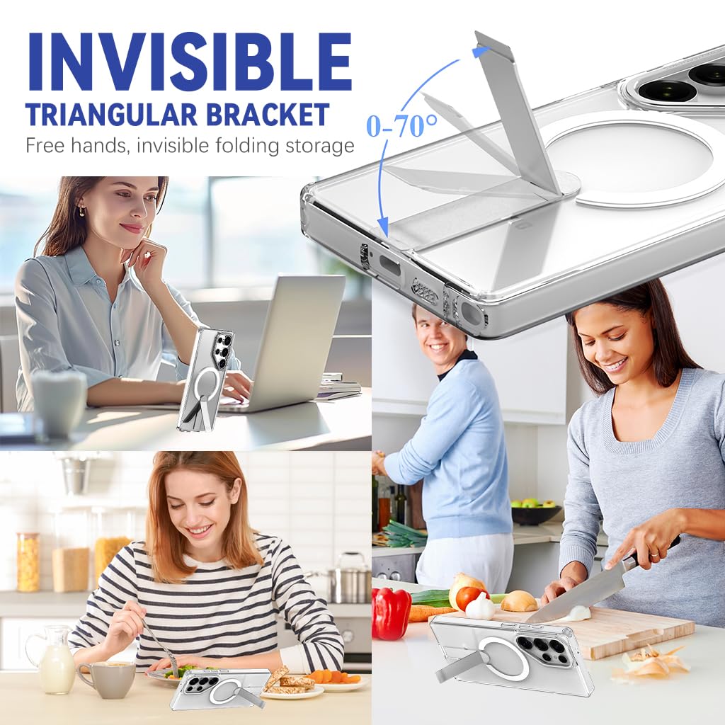 ZORBES Samsung Galaxy S25 Ultra Case with MagSafe Stand featuring TPU and PC Hybrid Protection