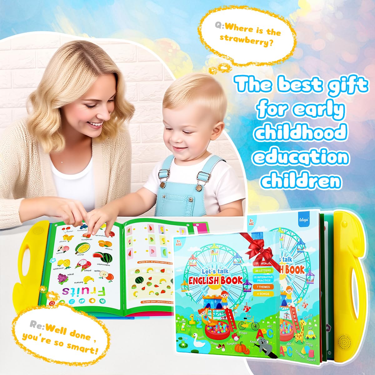 PATPAT Intelligent Book for Kids with Pen featuring 8 Themes and 16 Pages | Educational Sound Toy