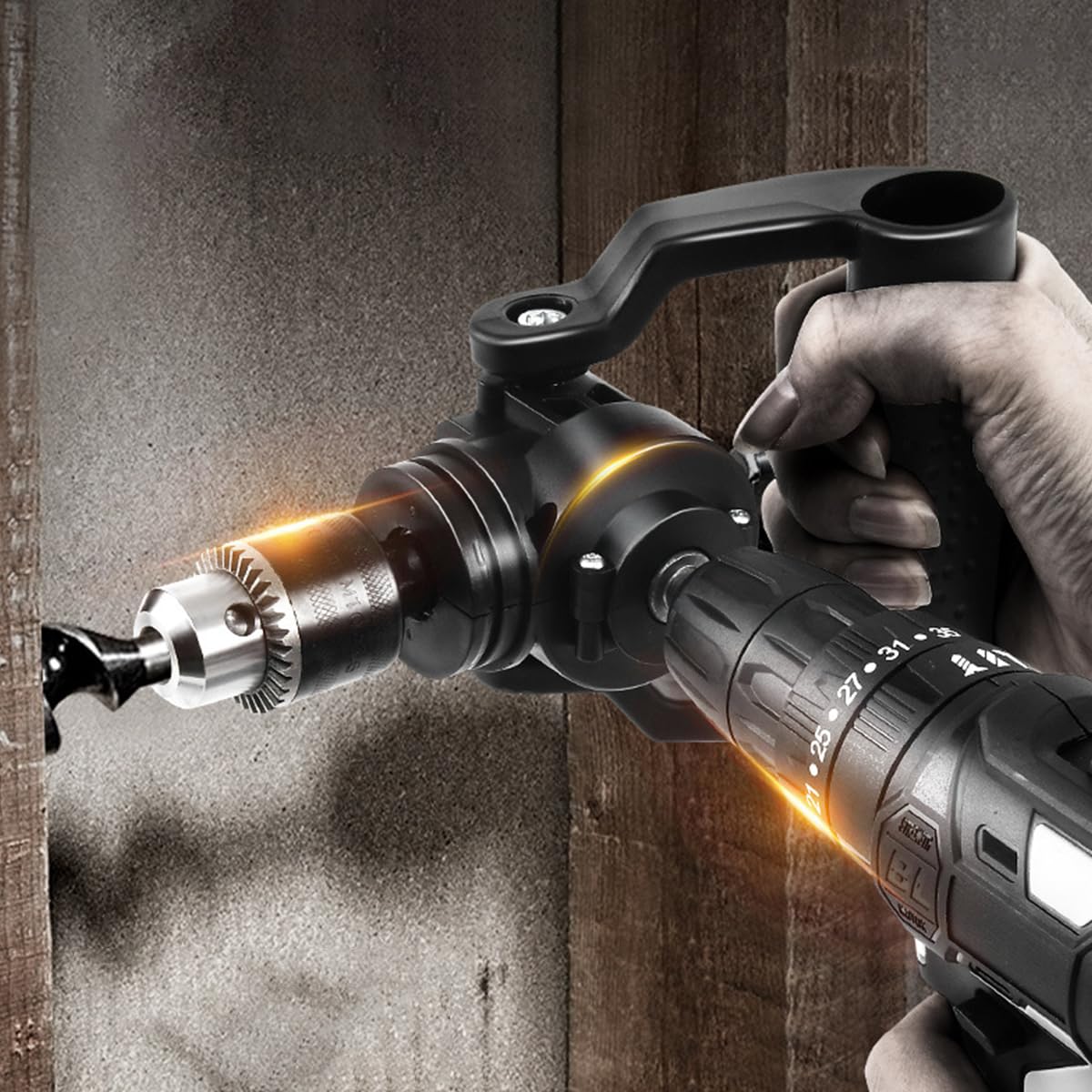 Serplex Right Angle Drill Attachment for Tight Spaces with 1.5mm–10mm Clamping Range | Ergonomic Handle for Power Drills