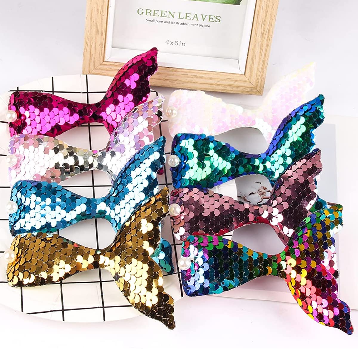 PALAY Mermaid Hair Clip Set for Girls with 8 Color Sequin & Pearl Hairpins | Party Accessory