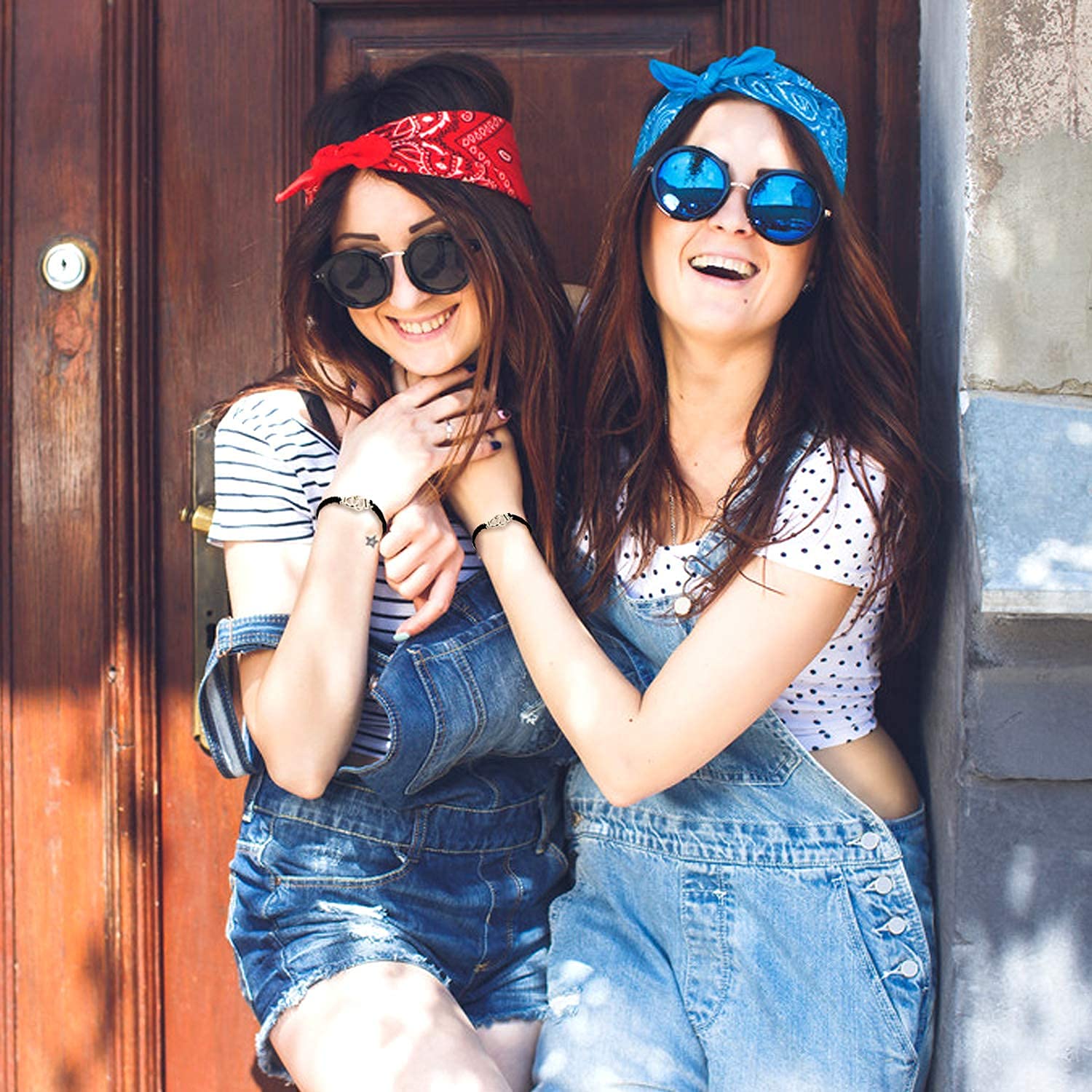 SANNIDHI Friendship Bracelet for Couples featuring Mini Handcuff Design & Adjustable 6.69–11 in Rope | Partners in Crime Gift