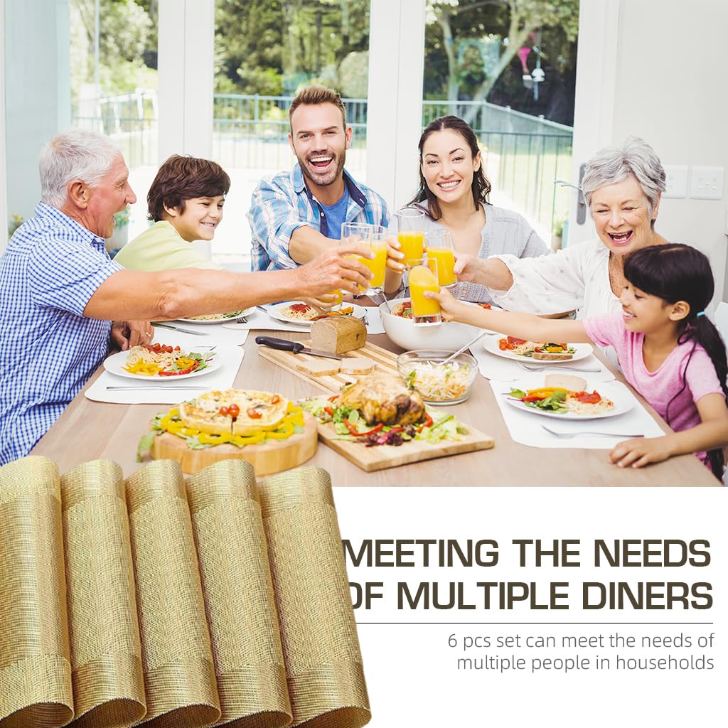 ZIBUYU Table Placemat for Dining Setup featuring 17.7x11.8 in Size and Artificial Leather | Easy Clean 6 Pack