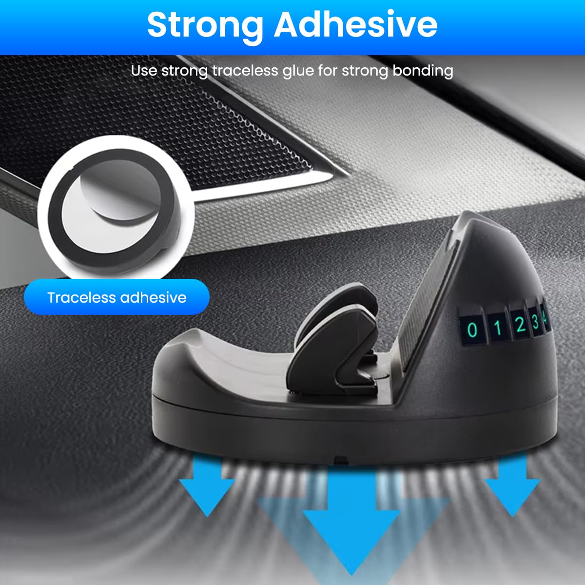 Zibuyu Car Mobile Holder for Dashboard with 360° Rotation and Glow Contact Display | Universal Fit