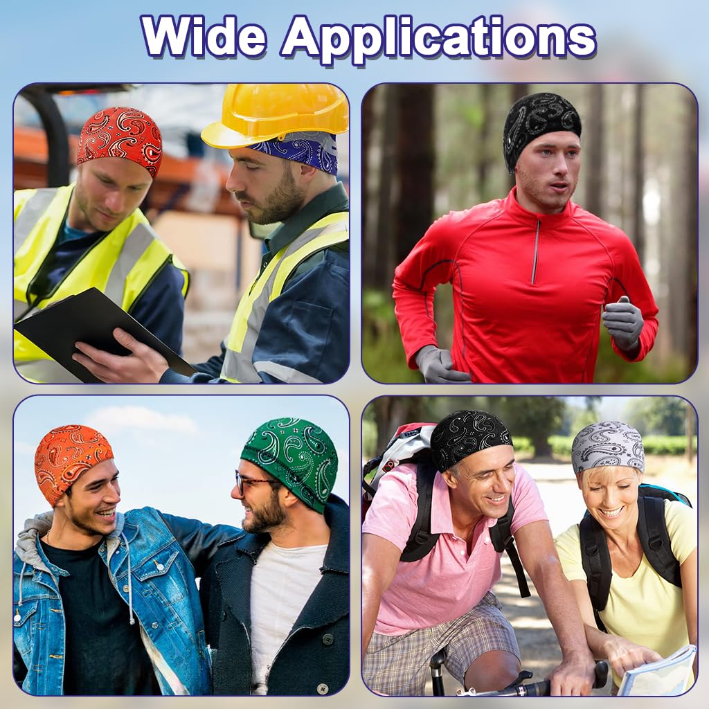PROBEROS Skull Cap for Cycling and Running with Breathable Stretch Fabric | 6 Pcs Unisex Set