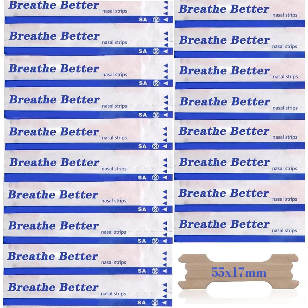 ZIBUYU Nose Strips for Breathing Relief with Hypoallergenic Adhesive 50 Count 55x17mm | Opens Nasal Passages for Easier Airflow