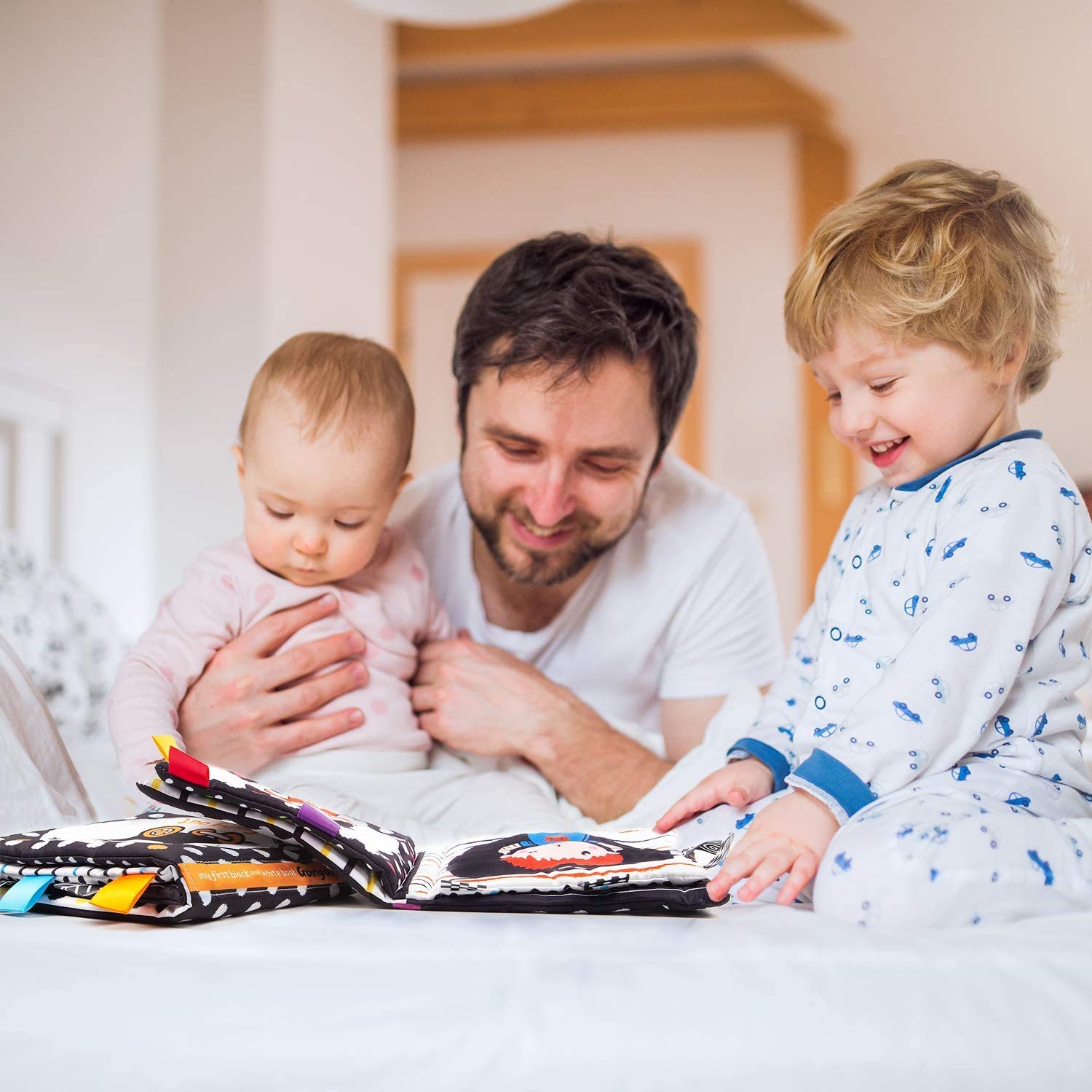 SNOWIE SOFT Baby Cloth Book for Early Vision Development with Crinkle Pages and Animal Theme | Safe Polyester for 3–12 Month Infants