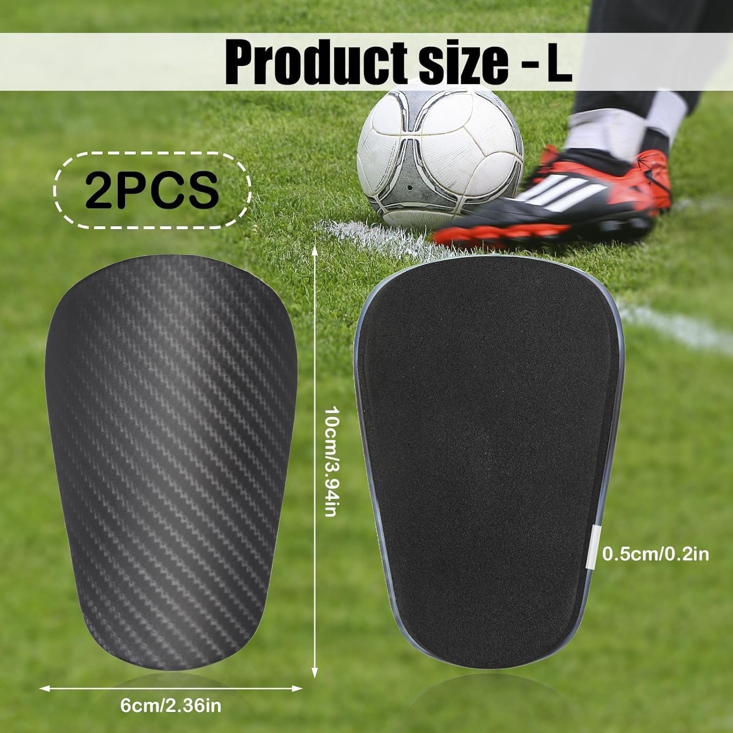 Proberos Mini Football Shin Pads for Kids with Carbon Fiber Pattern | 3PCS Lightweight Breathable Guards
