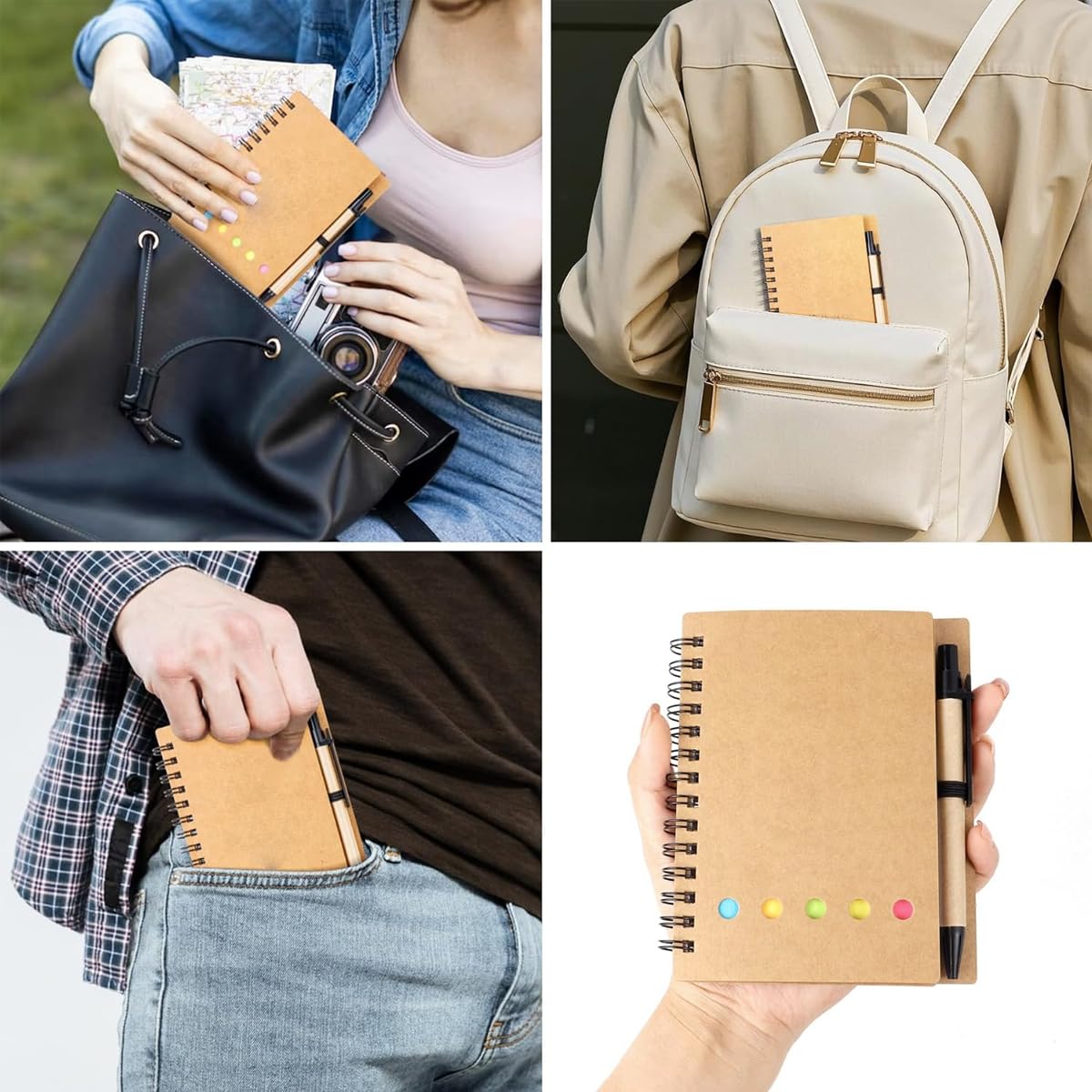 Climberty Spiral Notebooks for Study and Office 10 Pack A5 Set with Sticky Notes | Hardcover Design