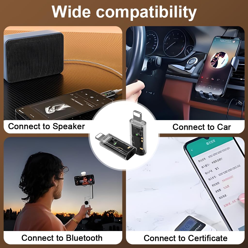 ZORBES Lightning to 3.5mm Audio Adapter for iPhone and iPad with 40mW Output | Plug & Play Wire Control