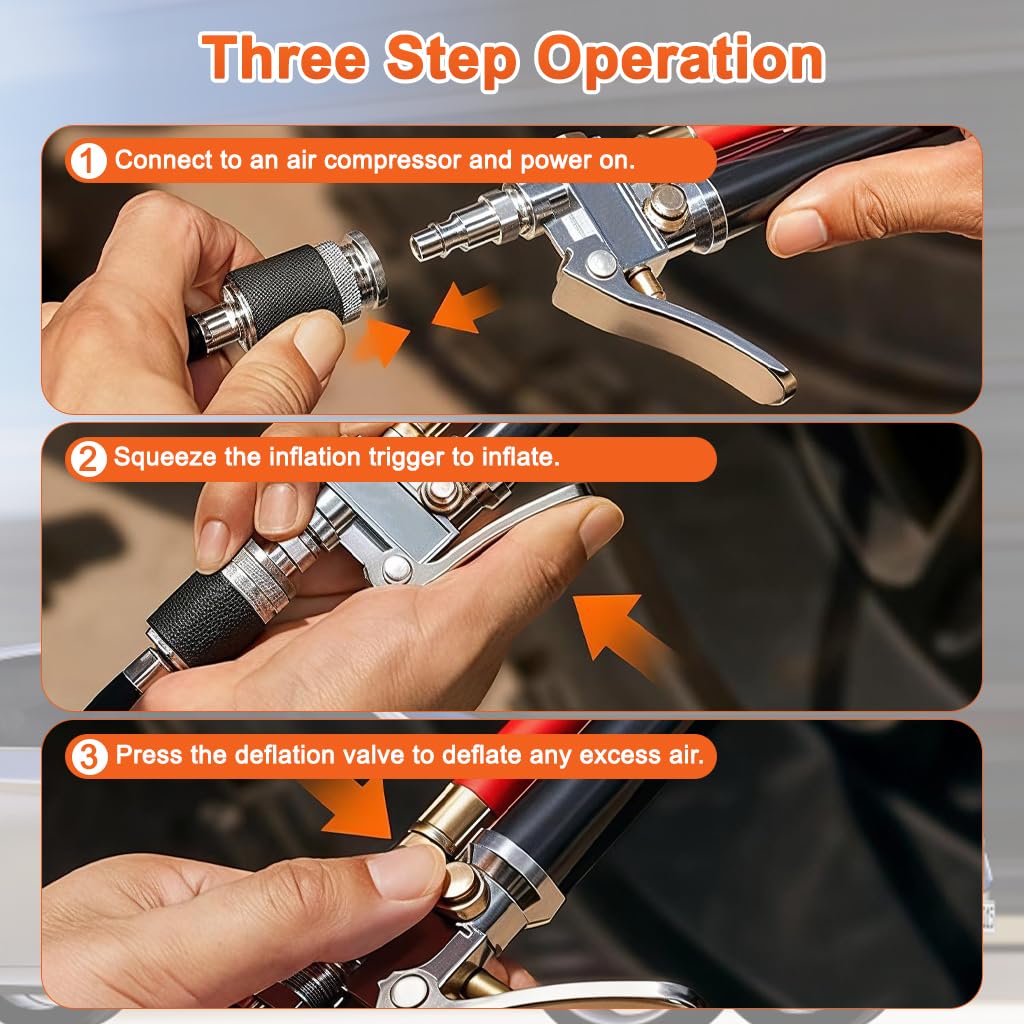 STHIRA Dual Head Chuck for Air Inflators featuring Dual End Connection | Reliable Tire Tool