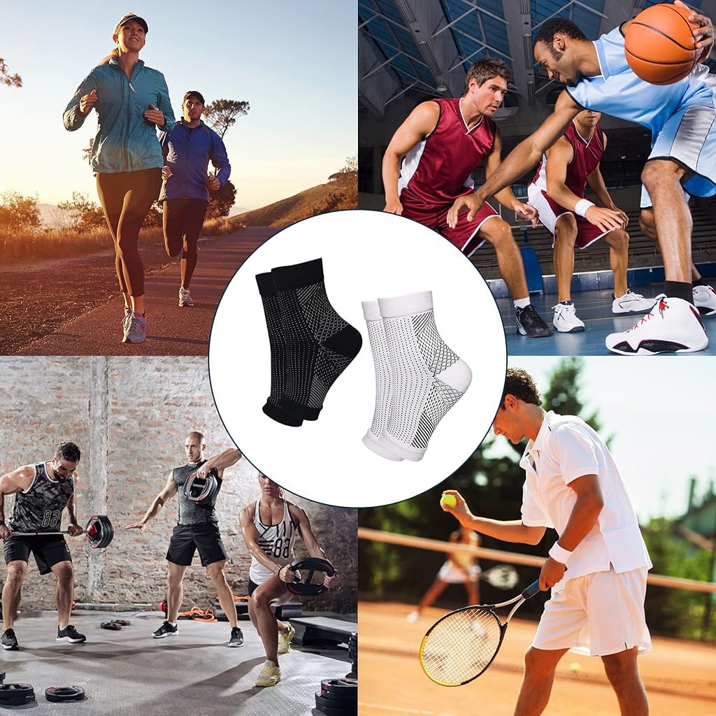 ZIBUYU Compression Socks for Women with Anti Slip Sole and Breathable Cotton | 11.6x3.5 in Pain Relief Support