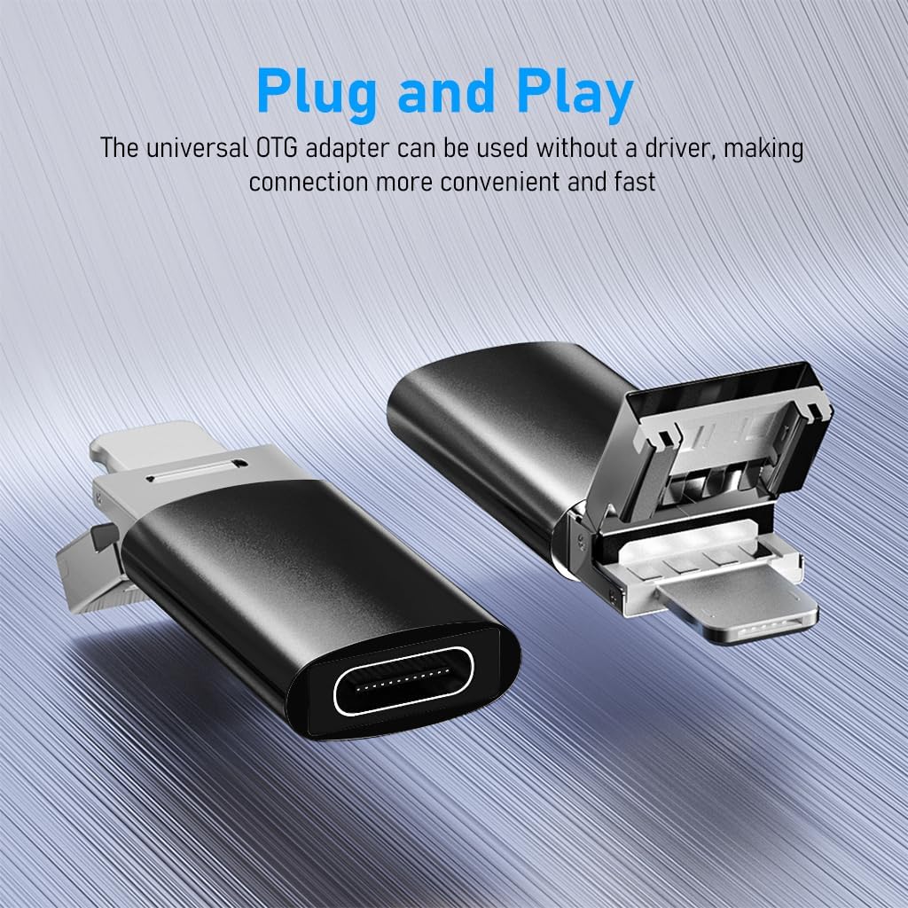Zeitel Multi OTG Adapter for iPhone and Android featuring 30W fast charging | aluminum alloy plug and play converter