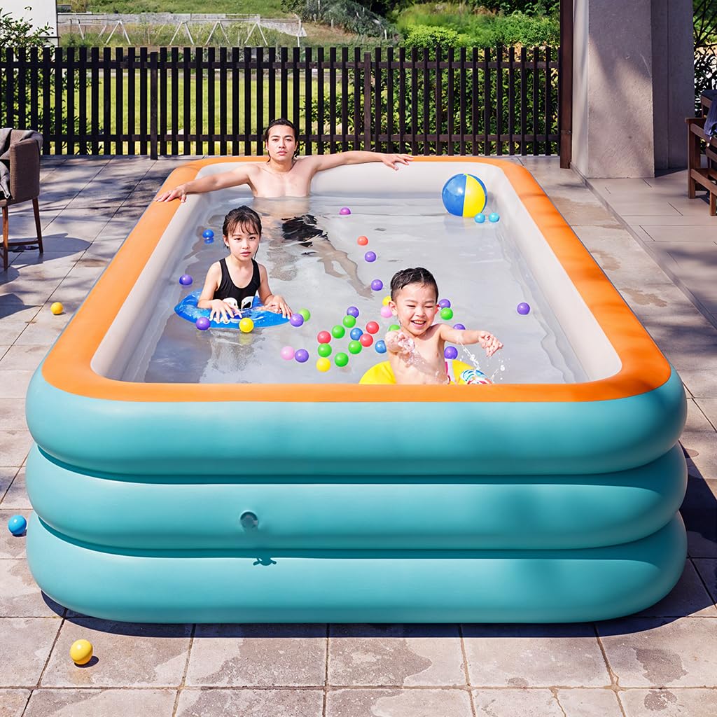 Proberos Inflatable Swimming Pool 300×170×55cm for Backyard Fun with Electric Pump