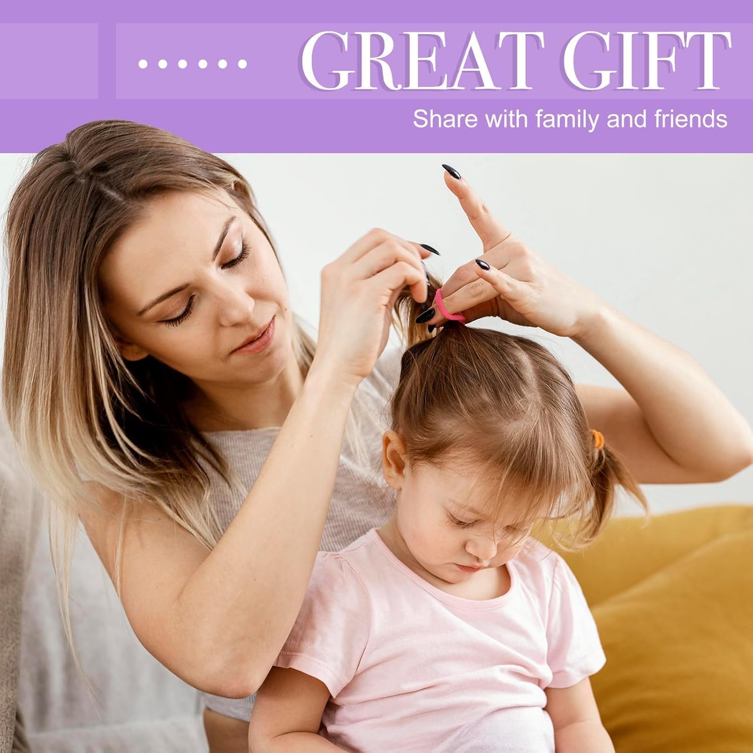 ZIBUYU Hair Bands for Girls featuring 0.7 in No Tangle Design & 100 Colorful Pieces | Daily Styling
