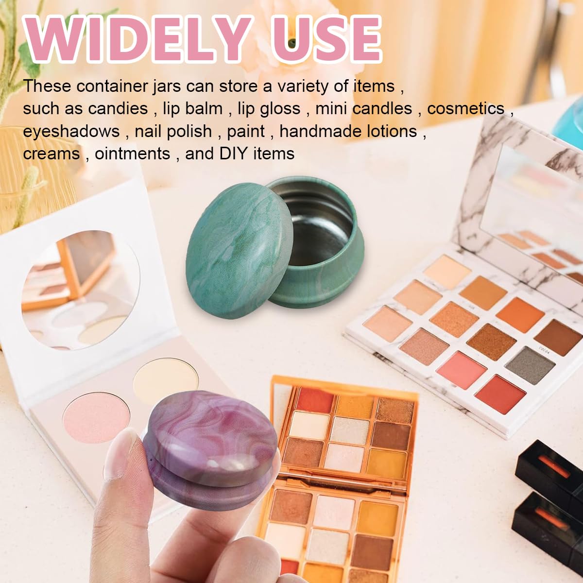 MAYCREATE Metal Can Tinned Iron Round Box Set for DIY Crafts with Lids 12pcs 20ml | Candy Soap Candle Storage