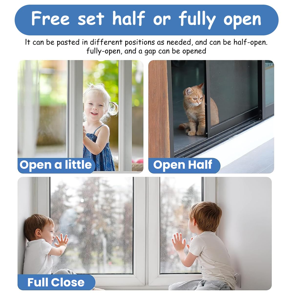 SNOWIE SOFT® 4pcs Sliding Door Child Lock, Window Child Safety Locks, Baby Proof Windows Locks, Sliding Door Lock for Child Safety