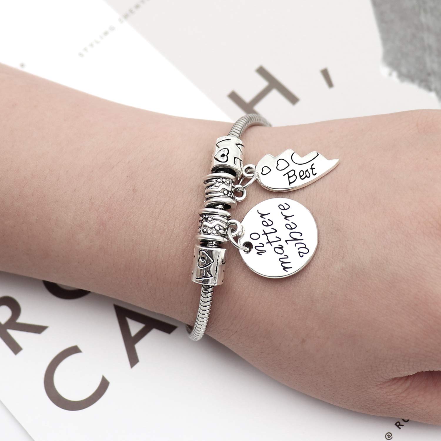 SANNIDHI BFF Bracelet for Girls featuring Divided Heart Pendant 18cm+6cm Alloy Chain | Gift for Sisters and Friends