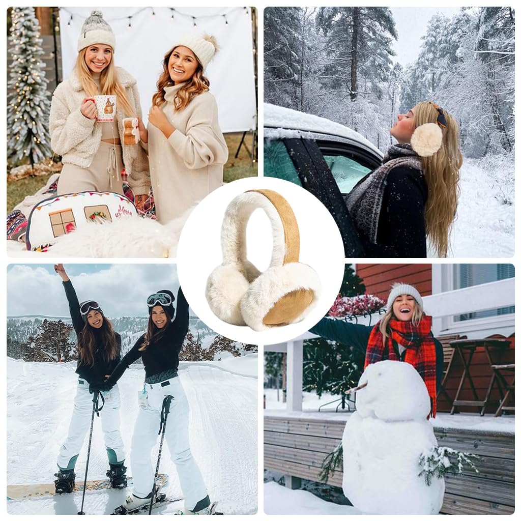 SANNIDHI Plush Ear Muffs for Women and Teen Girls with Adjustable Band | Stylish Winter Ear Warmers