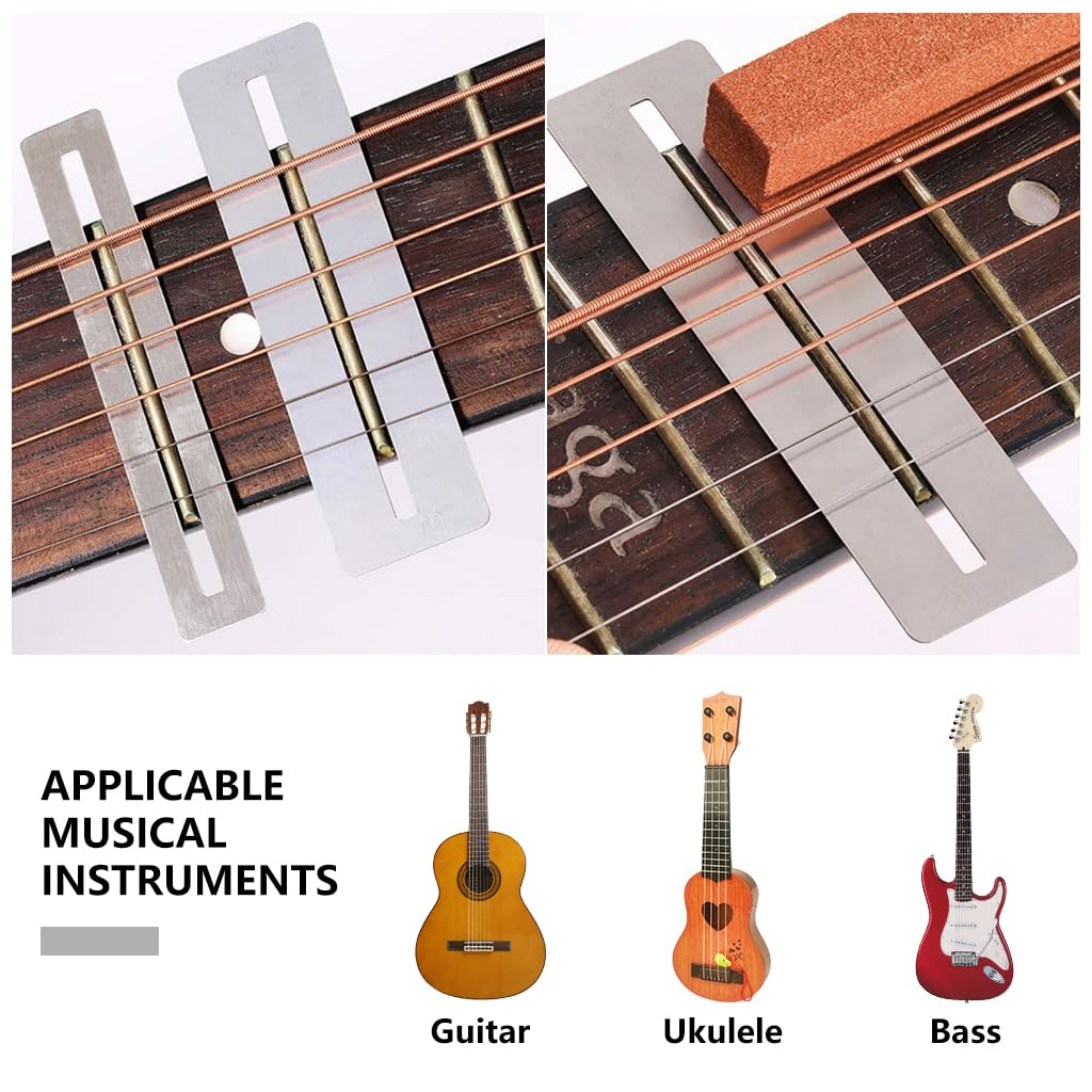 HASTHIP Guitar Repair Tool Kit for Setup and Maintenance with 25 in 1 Tools | Includes Fret Ruler and Files