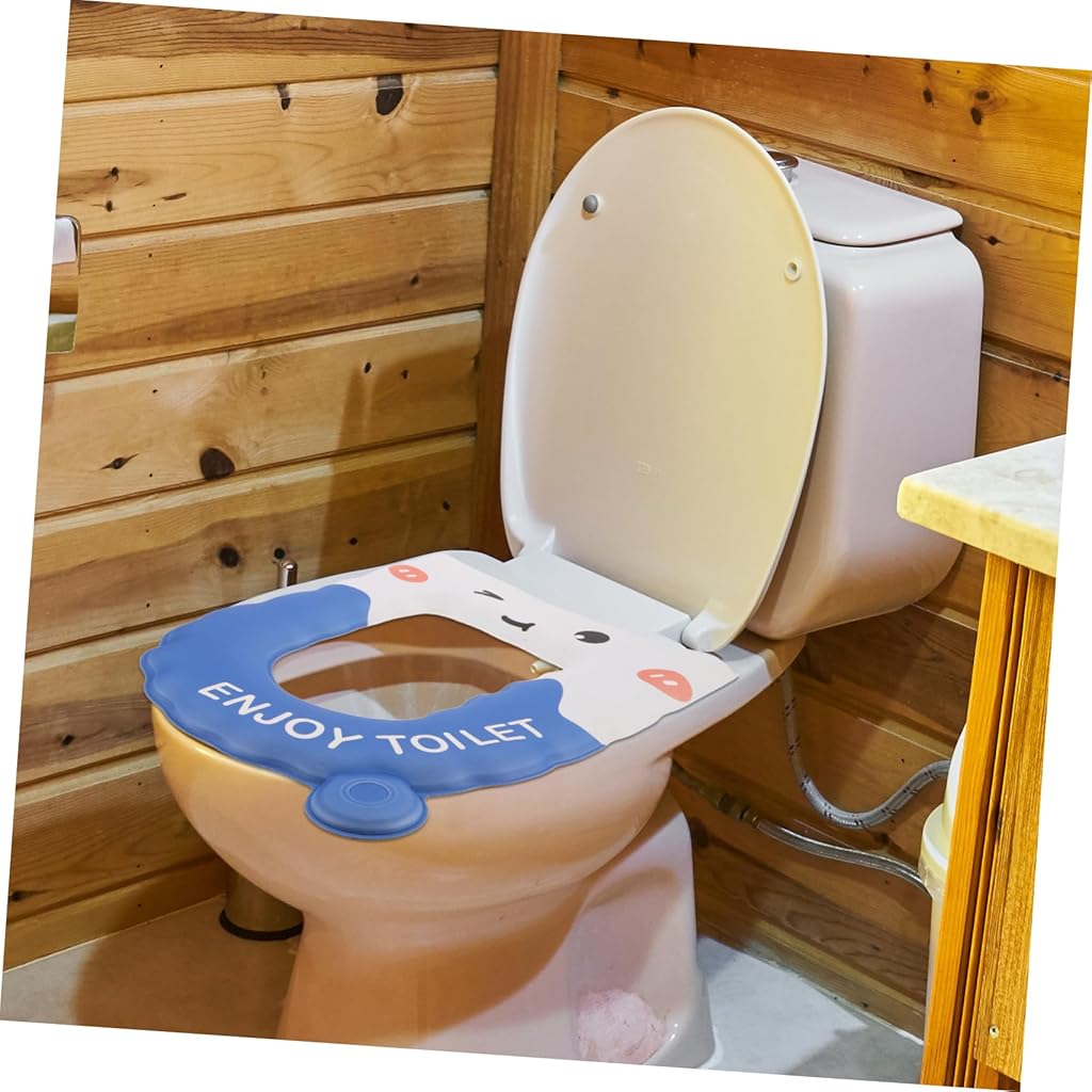 HASTHIP® Toilet Seat Cover Pad Padded Waterproof EVA Toilet Seat Cover Pad Fashion Cartoon Toilet Cushion Pad with Lifting Handle, All Season Use