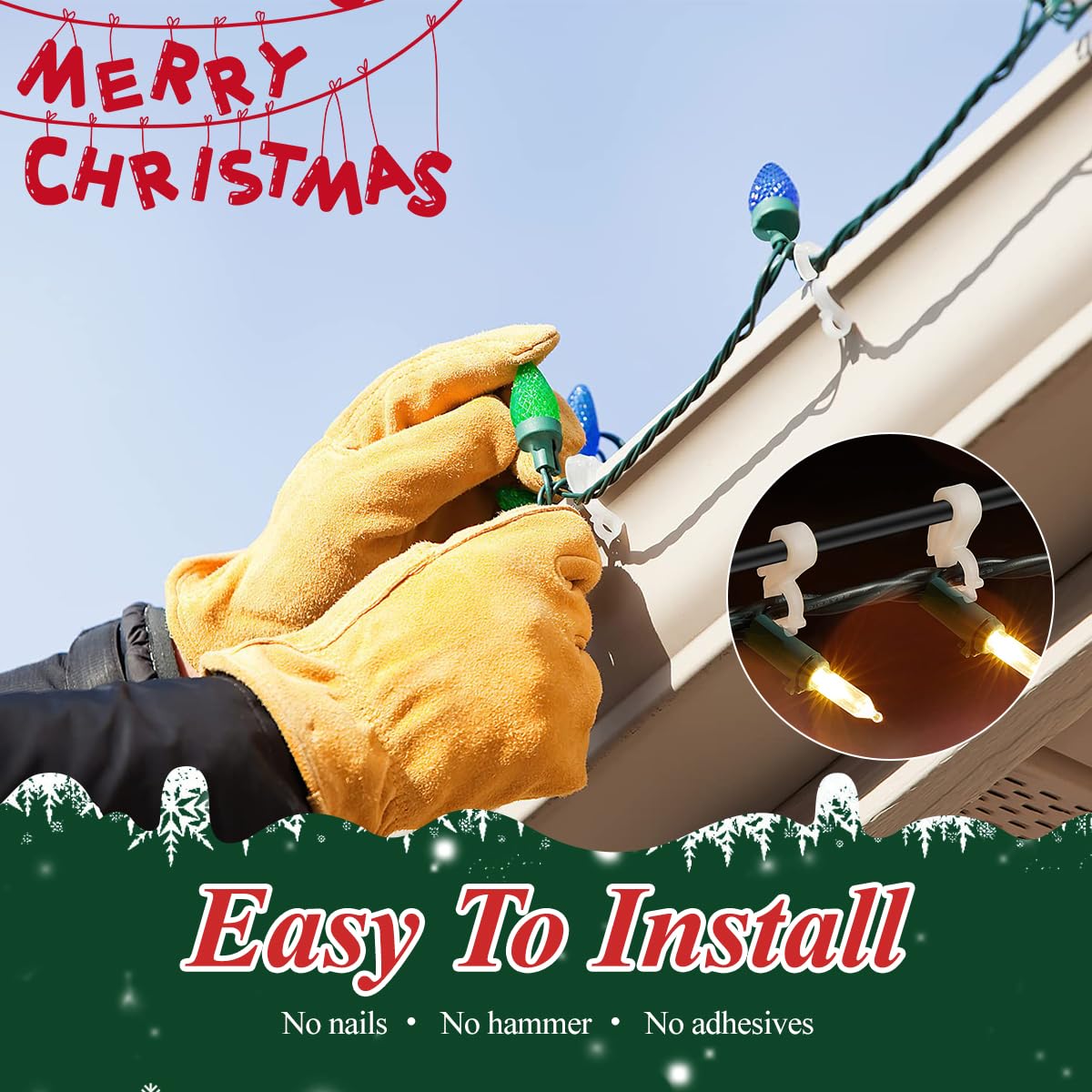 HASTHIP Plastic Light Clips for Christmas and Party Decor with Tight Grip | 100 Pcs PP Hooks