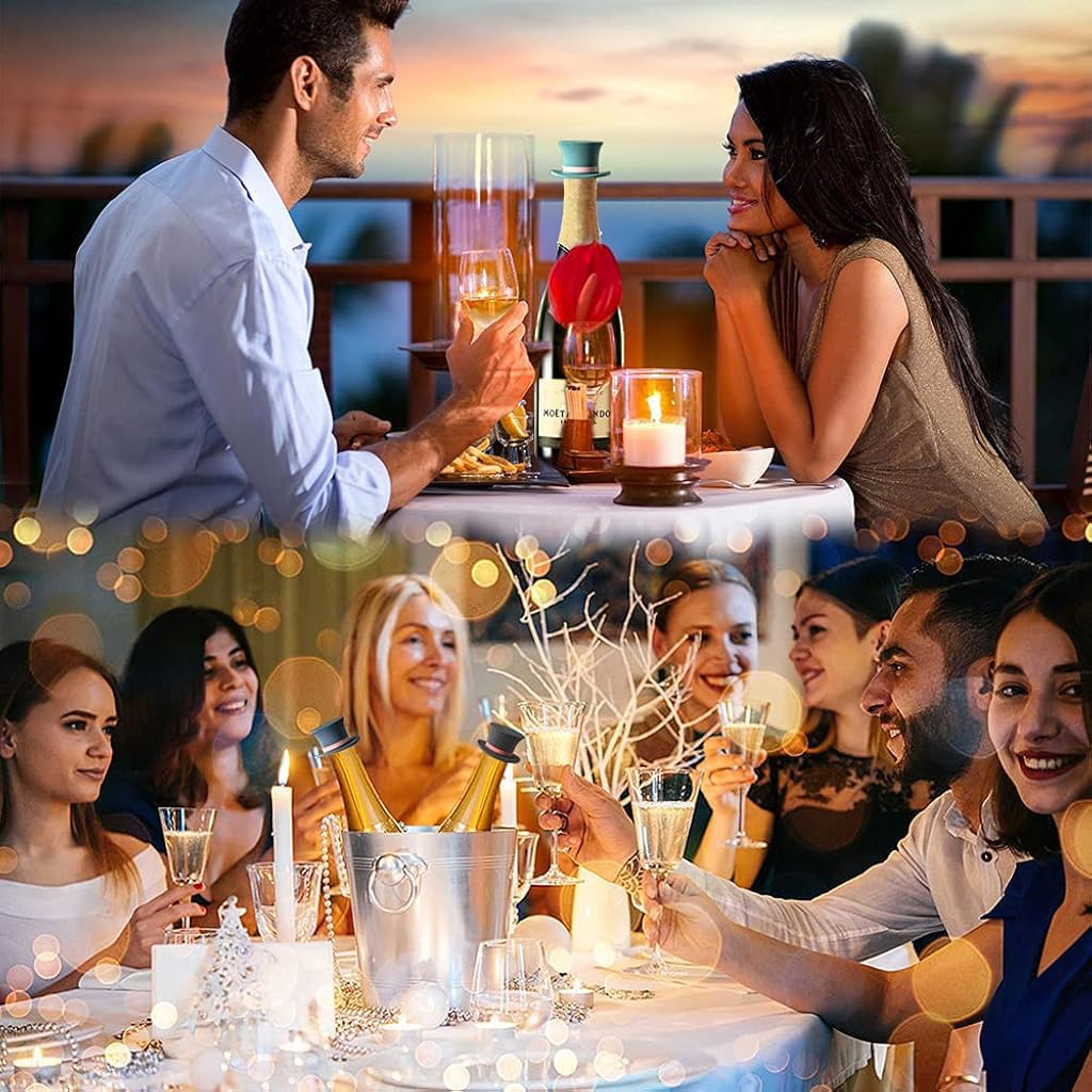 HASTHIP Wine Stoppers for Table Setting and Decoration featuring Hat Style Silicone | 3Pcs Reusable Universal Fit Plugs