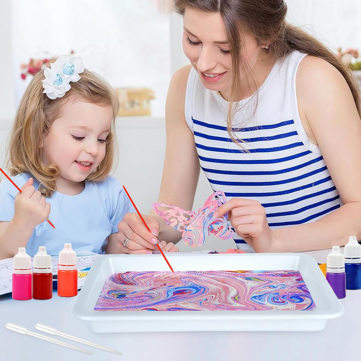HASTHIP Paper Marbling Art Painting Kit for Kids and Adults with 12 Colors Pigments | Beginner-Friendly Creative Gift