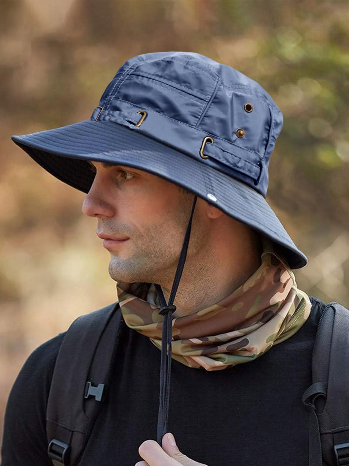 Zibuyu Sun Hat for Women with 8cm Wide Brim UPF 50+ UV Protection | Quick Dry Navy Cap