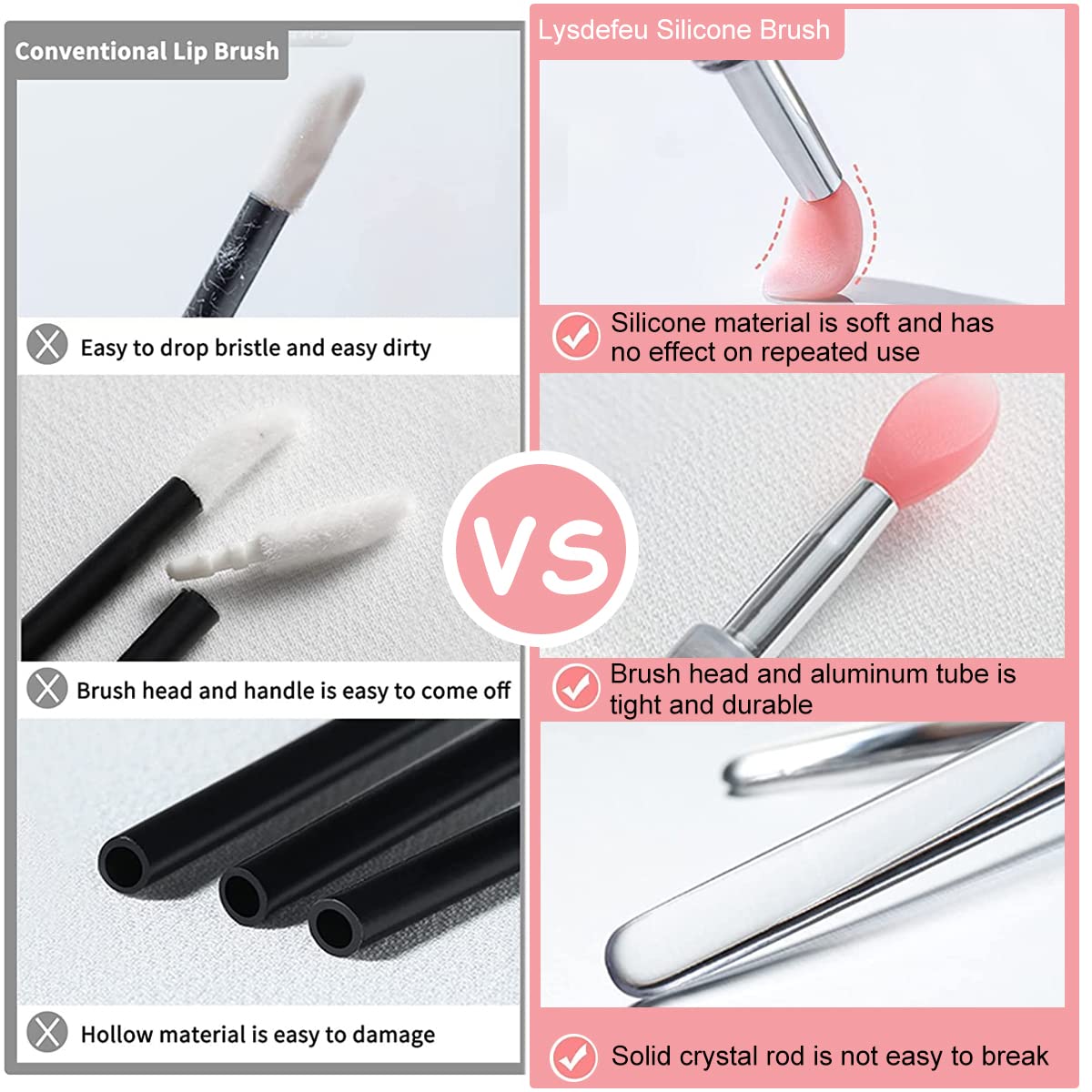 MAYCREATE Lip Brush for Lipstick Application with Cover featuring 9PCS Reusable Silicone Tips