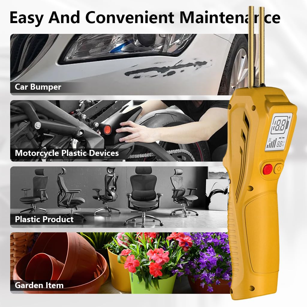Serplex Cordless Plastic Welder for Car Bumper Repair with 500W Power and 200PCS Hot Stapler | LCD Display and 5000mAh Battery