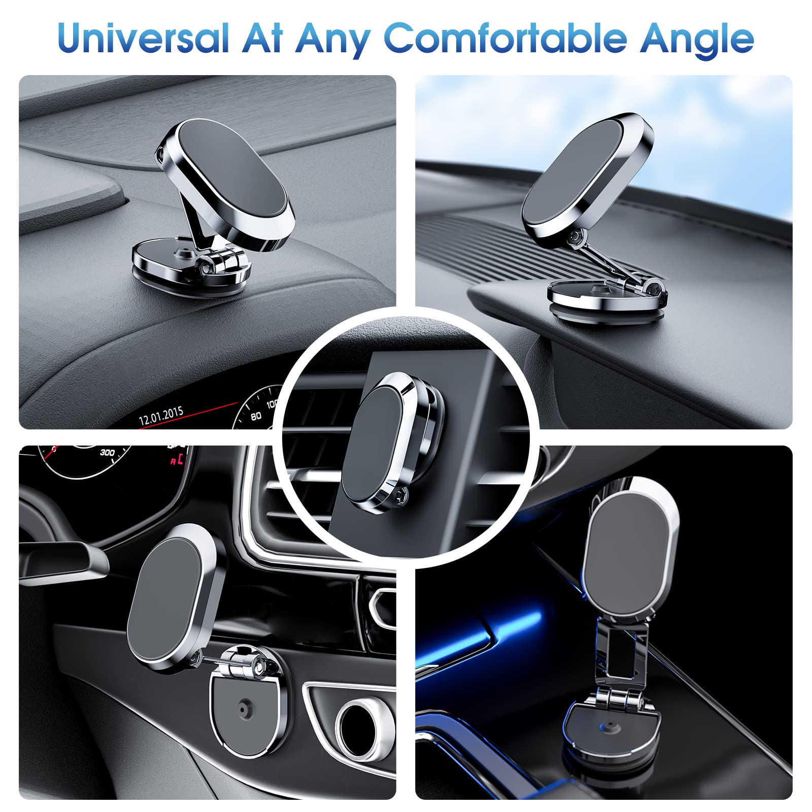 STHIRA Magnetic Mobile Holder for Car with 6 N52 Magnets and Adjustable Alloy Arm | Easy Installation