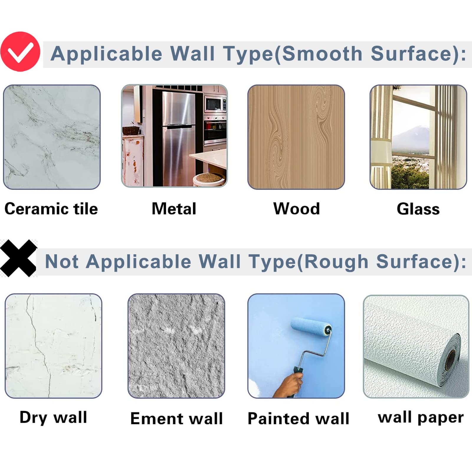 ZIBUYU Window Curtain Rod Brackets for 2mm Rods with No Drill Adhesive Mount | 6Pcs Clear Set