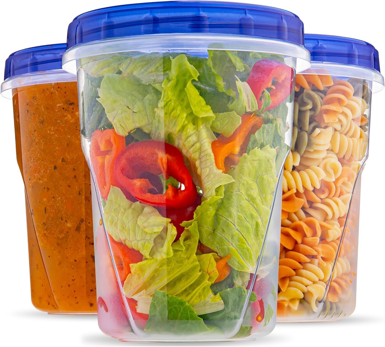HASTHIP® ABS Food Deli Containers With Twist Top Lids - (32 Oz) - [3 Pack] - Soup & Food Storage Containers