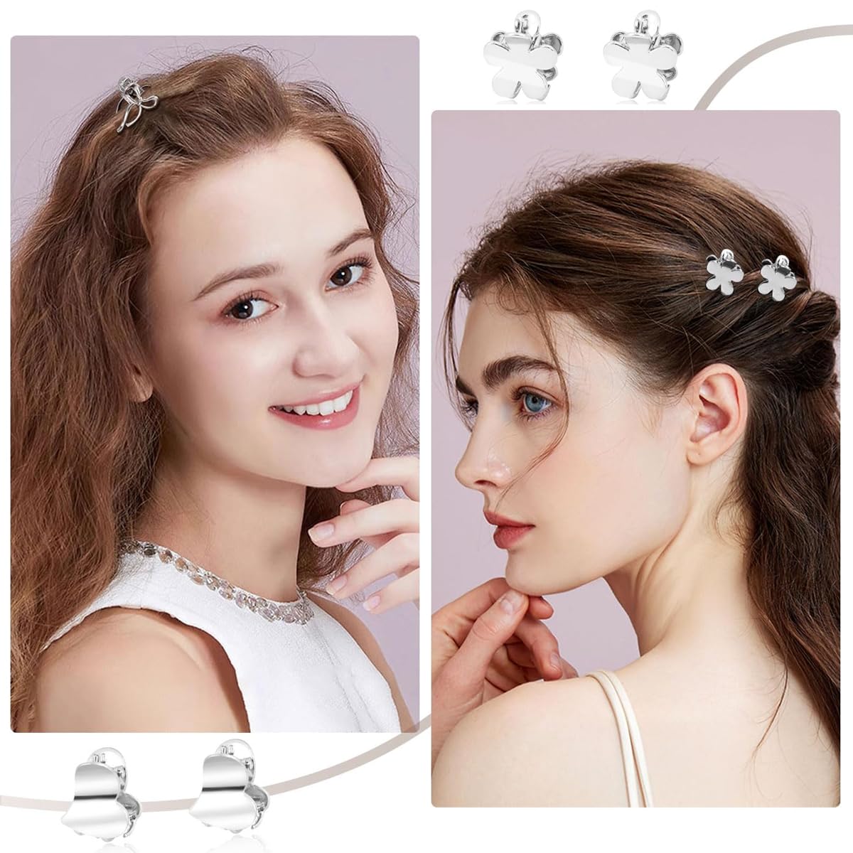 MAYCREATE Claw Clips for Women with Strong Grip Teeth featuring 16 Silver Metal Designs | Y2K Hair Accessories